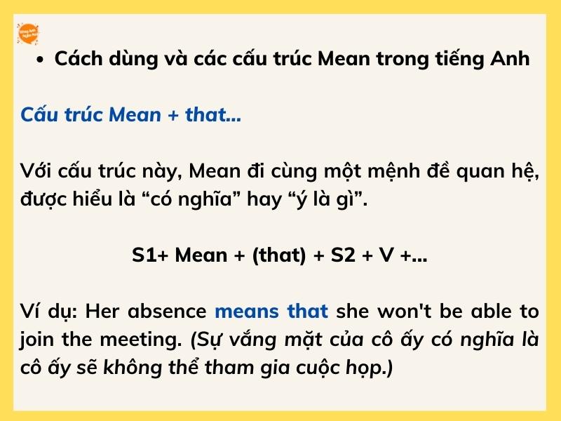 cau truc Mean trong tieng Anh 3