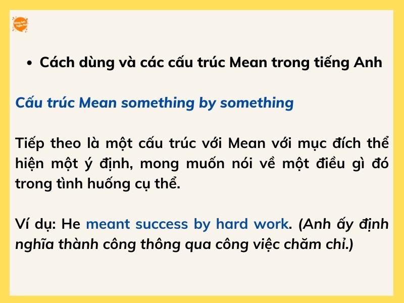 cau truc Mean trong tieng Anh 6